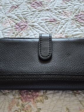 Fossil Black Leather Snap Wallet